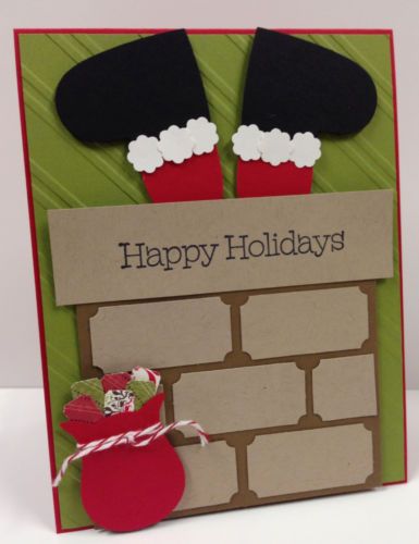 Santa In Chimney Punch Art Stampin Up Christmas Card Kit 5 Cards Santa In Chimney Punch Art Stampin Up Christmas Card Kit 5 Cards Pinterest And