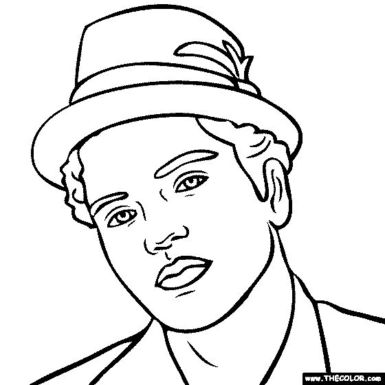 Bruno Mars Coloring Page  Family coloring pages Coloring pages 