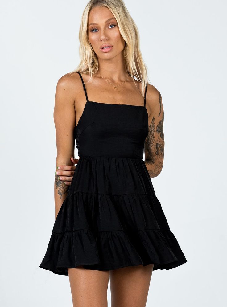 Summer Break Mini Dress Black US 4 Black
