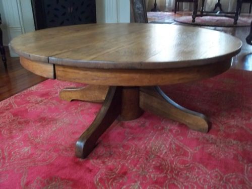 Antique Tiger Oak Round Pedestal Coffee Table 42 Diameter Antique Tiger Oak Round Pedestal Coffee Table 42 Diameter Refinished My Style Pinterest And