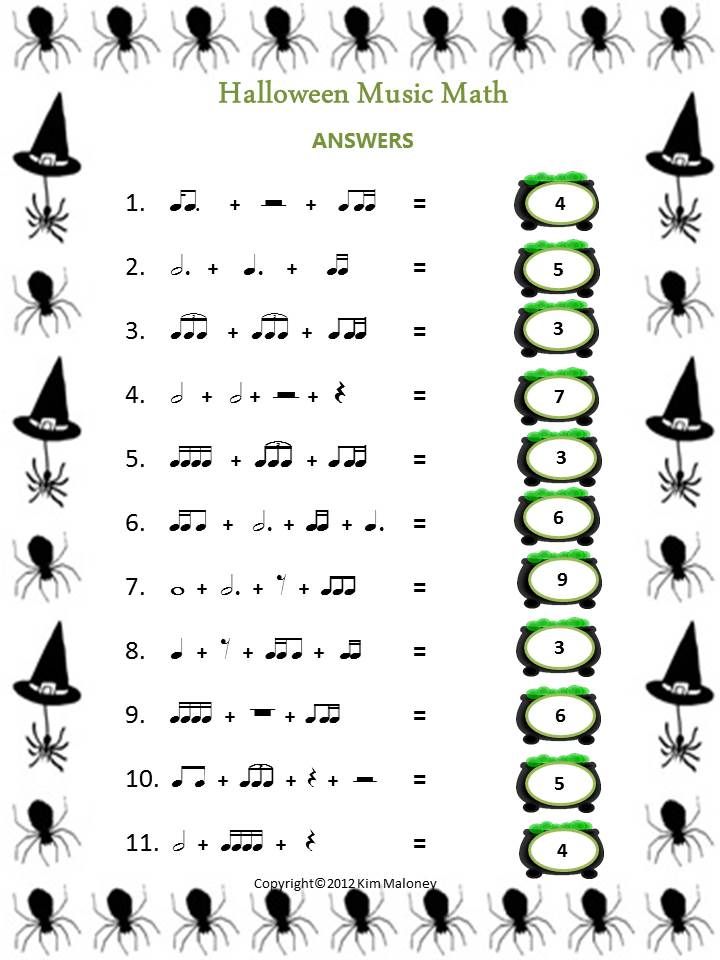 Halloween Music Activities Music Math Worksheets Music Math Halloween Music Halloween Music Activities