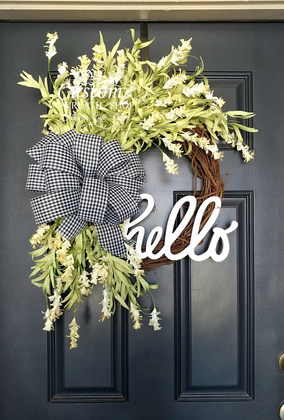 Farmhouse Wreath Year Round Wreath Rustic Wreath Summer Wreath Spring Wreath Wreath for Front Door Housewarming Gift Ideas White Wreath