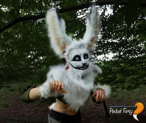 New Rabbit White Fur Mask