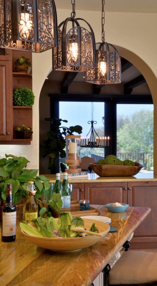 Tuscan Style Love The Light Fixtures And Wood Counter Tuscan Style Love The Light Fixtures And Wood Counter Kitchen In 2018 Lighting