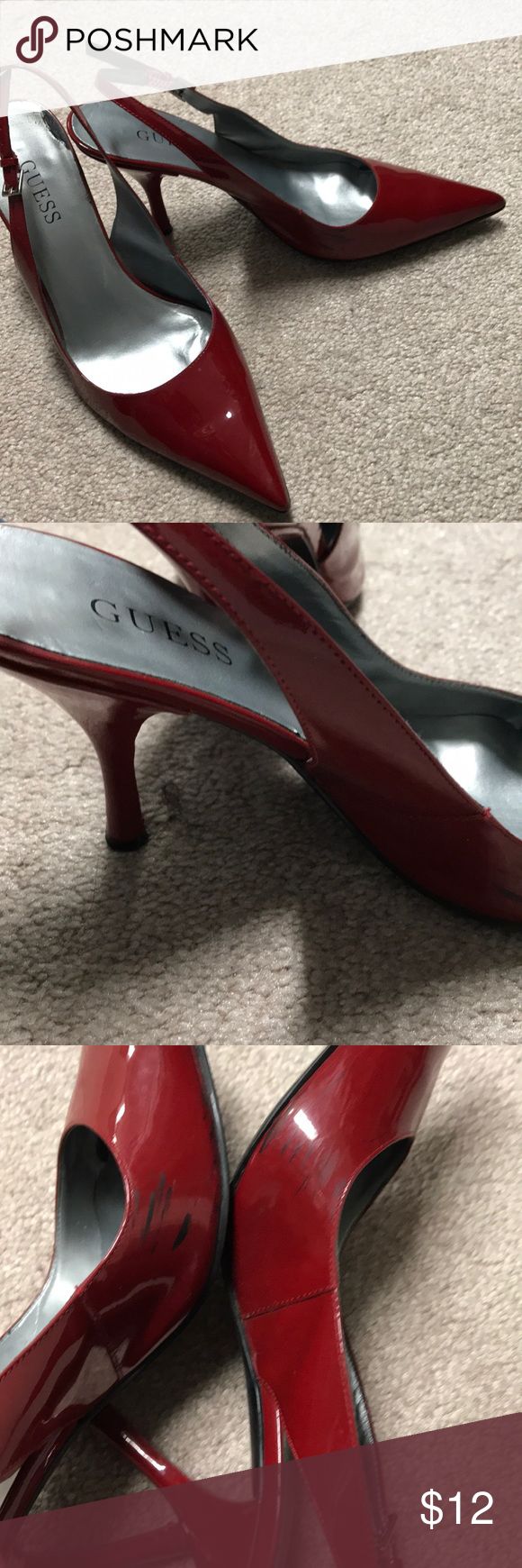 guess red stilettos