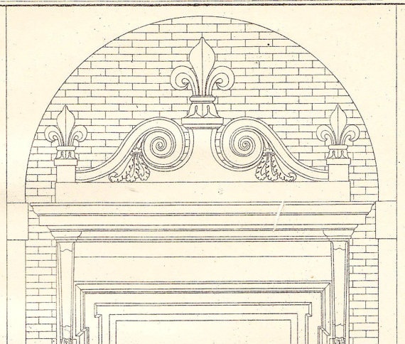 vintage window drawing. ionic order window caprarola palace architecture at carambas vintage sold drawing