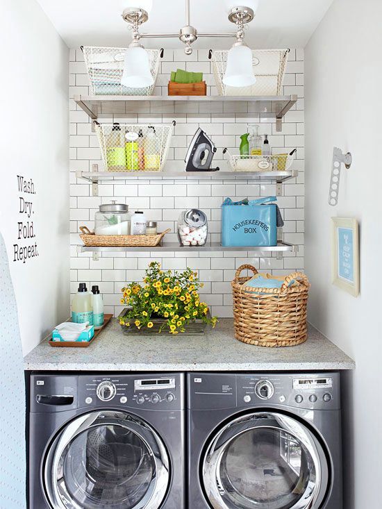 Even Your Laundry Room Can Be Stylish Thanks To Spiffy Shelves And A Fresh Even Your Laundry Room Can Be Stylish Thanks To Spiffy Shelves And A Fresh