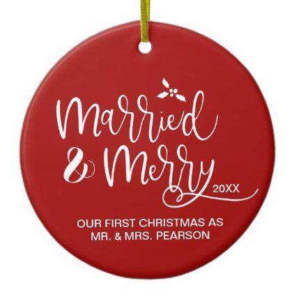 our first christmas married merry red photo ceramic our first christmas married merry red photo ceramic