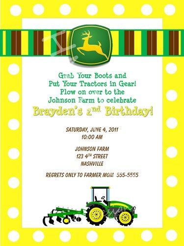 John Deere Printable Birthday Invitations 9