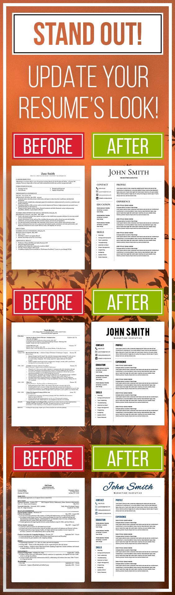 Microsoft Word Resume Templates including a Cover Letter and an Icon Set - 3 Page Pack - Instant Download
