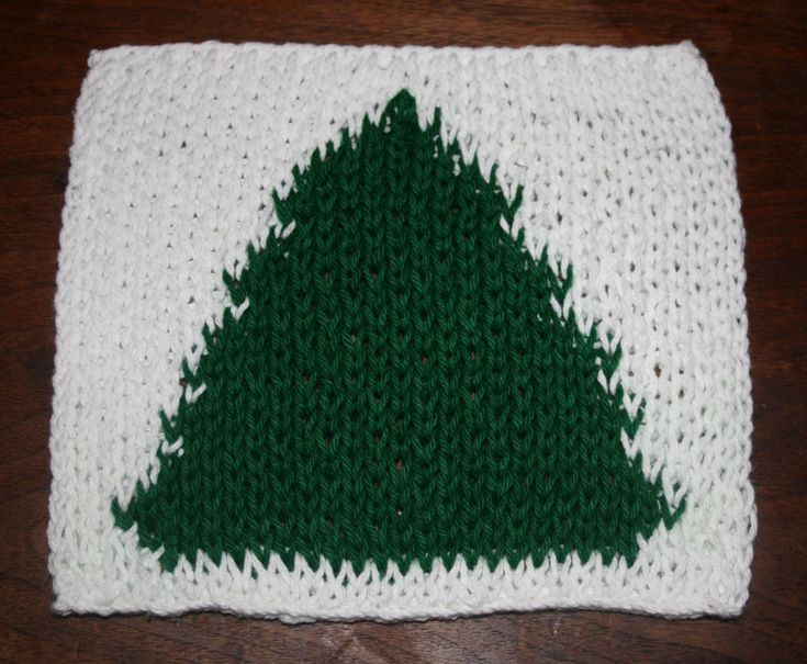 christmas tree intarsia wash cloth free loom knit crochet christmas afghan pattern