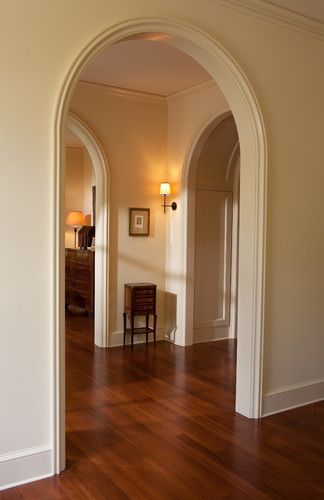 with these arched door ways (thicker crown molding