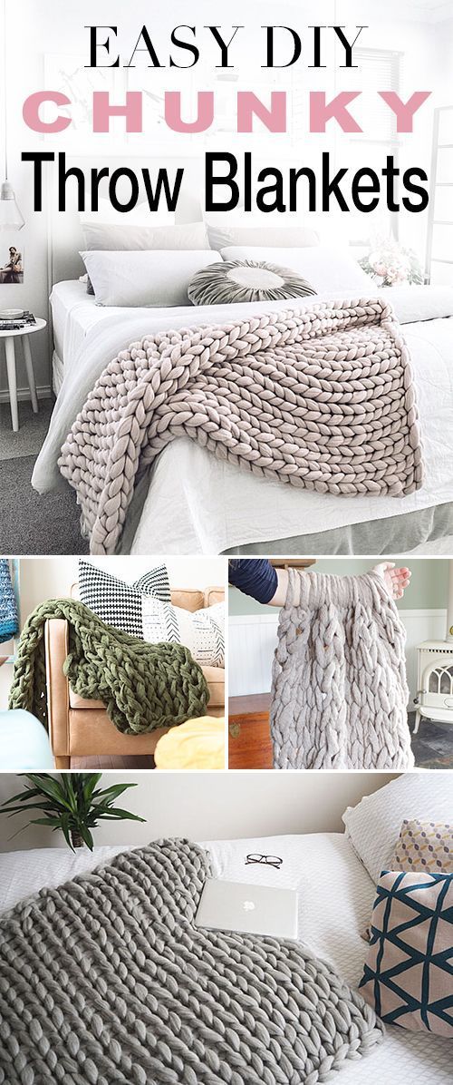 Easy DIY Chunky Throw Blankets