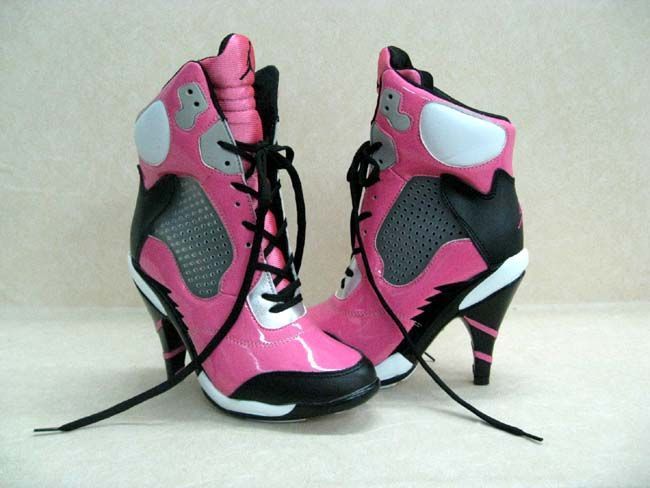 Womens Air Jordan Retro 7 High Heels White Pink Blue shoes