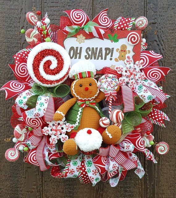 Happy Holidays Gingerbread decor Christmas Wreath Gingerbread Wreath Wreath for Christmas Merry Christmas Holiday decor