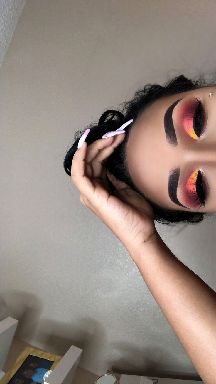 yellow and pink colourful eyeshadow EyeMakeupColourful
