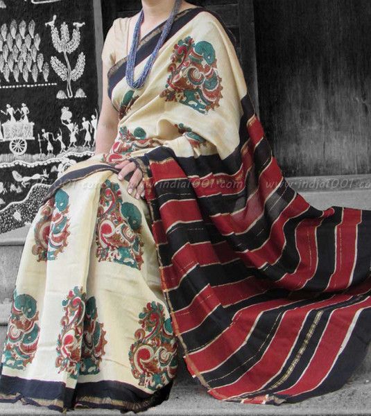 Elegant Chanderi Saree with Block Printing 4 Elegant Chanderi Saree with Block Printing 4