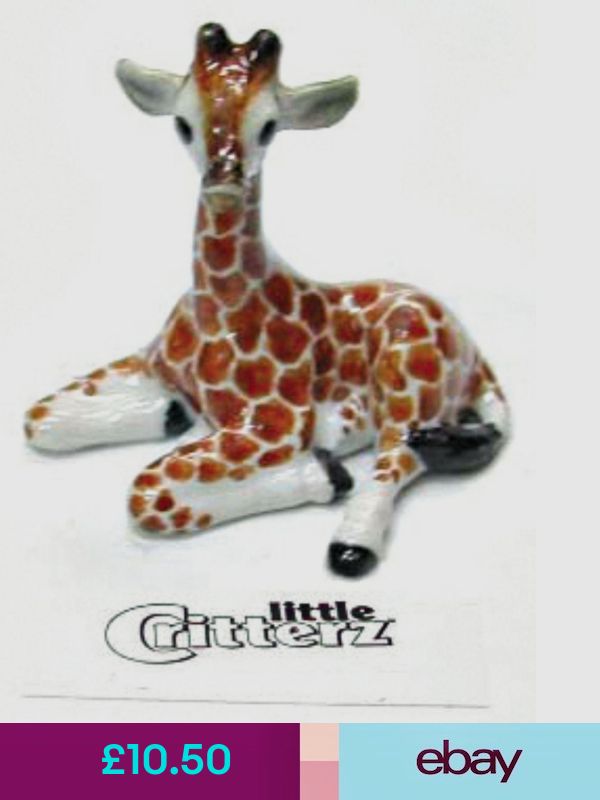 Northern Rose Miniature Porcelain Giraffe Baby Standing Looking Left R295B Northern Rose Miniature Porcelain Giraffe Baby Standing Looking Left R295B
