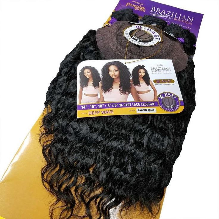 Outre Purple Pack Weaving Hair 3 Bundles & Closure - Deep Wave 14"16"18