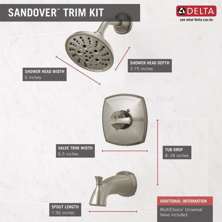 Delta Sandover Spotshield Stainless 1 Handle Bathtub And Shower Faucet Valve Not Included Lowes Com Shower Faucet Faucet Water Sense