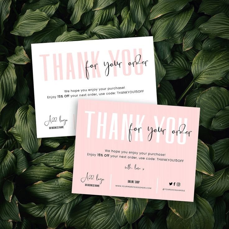 thank you for your order cards pdf