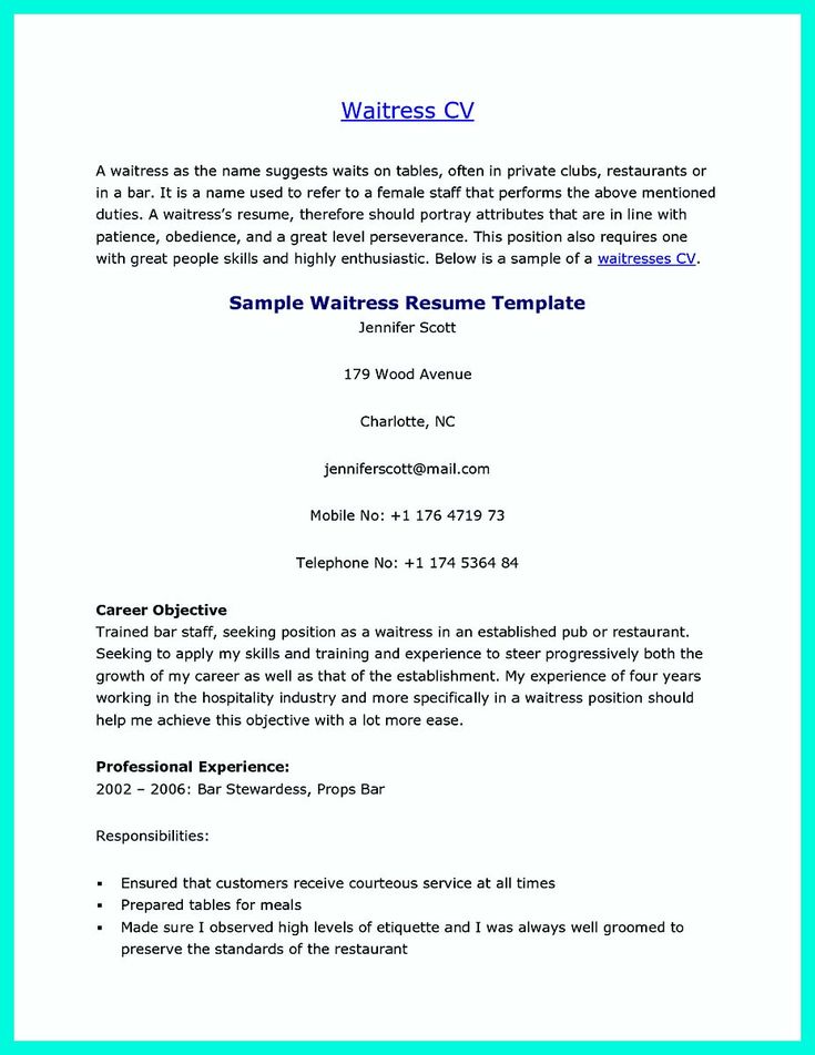 cool Cocktail Server Resume Skills to Convince Restaurants or Café, Check more at http://snefci.org/cocktail-server-resume-skills-convince-restaurants-cafe