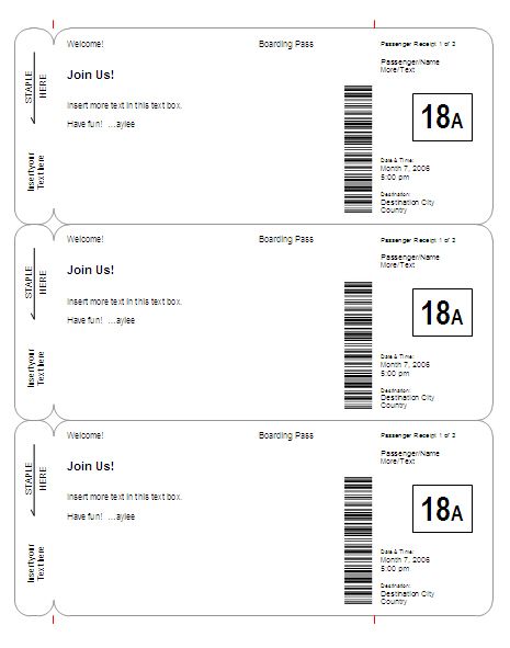44 <strong>Ticket Invitation Template Free</strong> | <strong>free template</strong> idea Airline ticket invitation template free