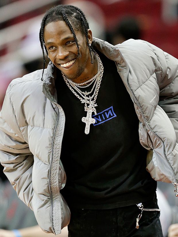 Travis Scott Smiles At Nba Game While Kylie Jenner Stays At Home