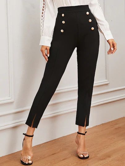 Get discounts for Double Button Split Hem Pants and find more styles you'll enjoy. | How to hem