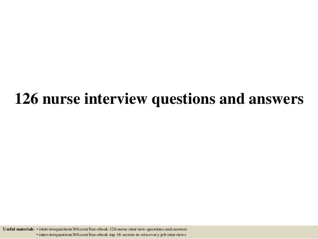 school nurse interview questions and answers