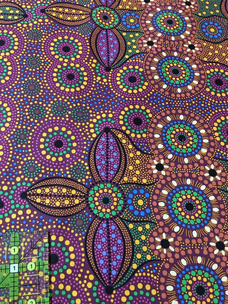 Australian Aboriginal quilting cotton, Spirit Place in Burgundy by