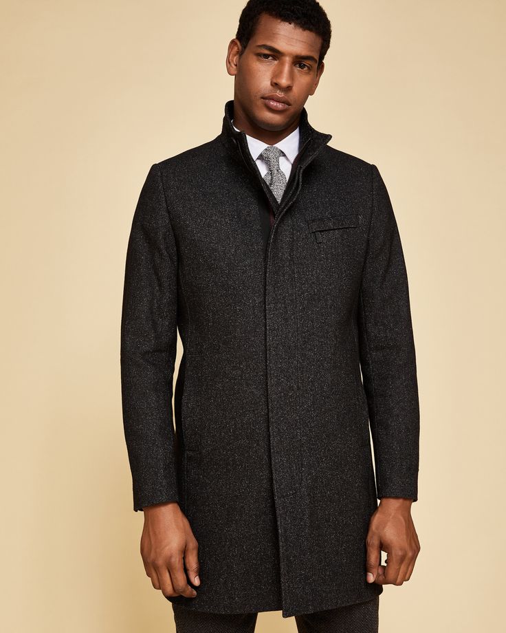 mens funnel neck wool marvin coat mens funnel neck wool marvin coat