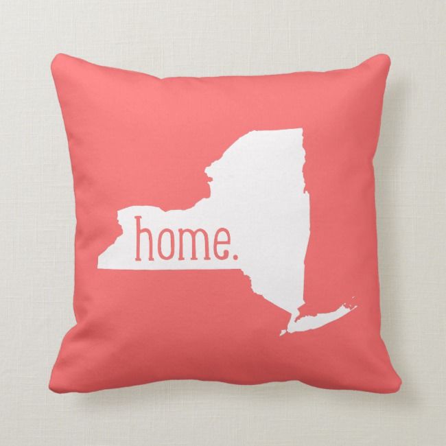 New York Home State Throw Pillow Zazzle Com State Throw Pillows Throw Pillows Pillows