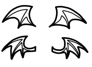 how to draw chibi demon wings step 4