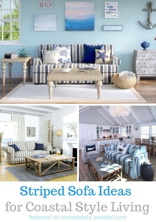 Striped Sofa Ideas For A Coastal Nautical Beach Style Living Room Striped Sofa Ideas For Coastal Living Room Design Decor Sofas With Nautical Stripes And Beach Cabana Easy Breezy