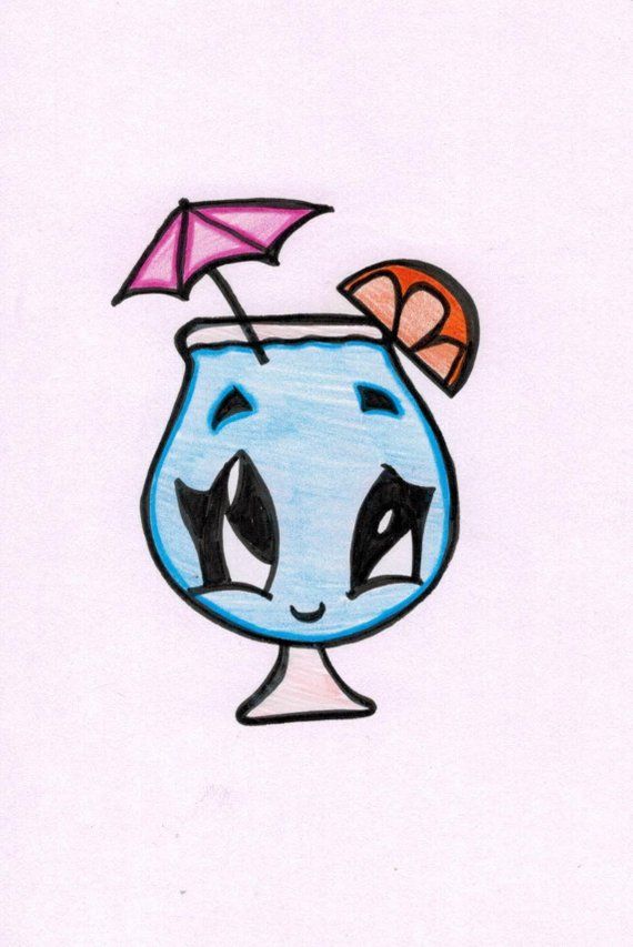 blue drink cartoon in