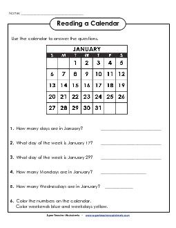 For mt calendar math worksheets