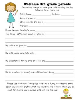 3976 best beginning of the year images on pinterest teaching ideas first day of school information sheet