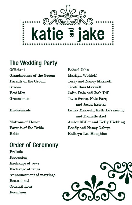 free printable wedding programs custom printables katie s wedding