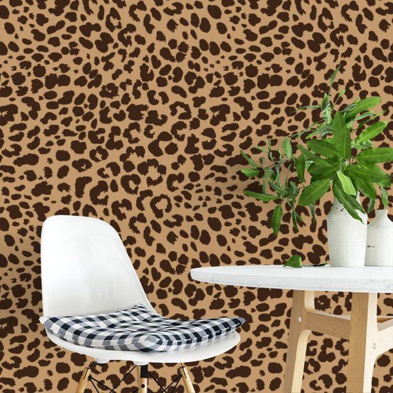 3d Black Background Leopard Wallpaper Removable Self Etsy Leopard Wallpaper Feature Wall Wallpaper Leopard Wall