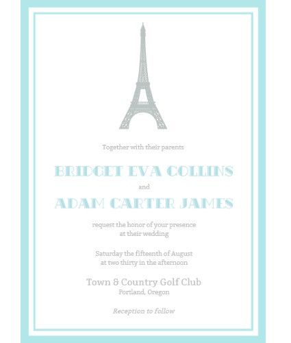 Eiffel Tower Paris Wedding Invitation Suite Party Planning