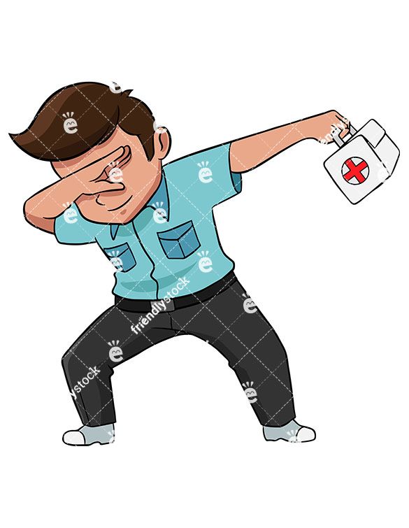 dabbing medical professional cartoon vector clipart vector