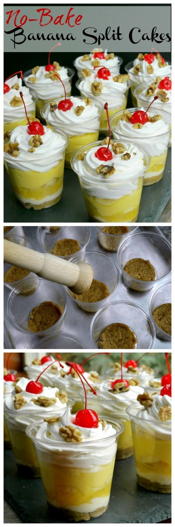 Http Noblepig Com Individual No Bake Banana Split Cakes Http Noblepig Com Individual No Bake Banana Split Cakes