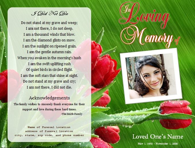 <strong>Printable Funeral program</strong> Template Archives - Word <strong>Templates</strong> Printable funeral program templates