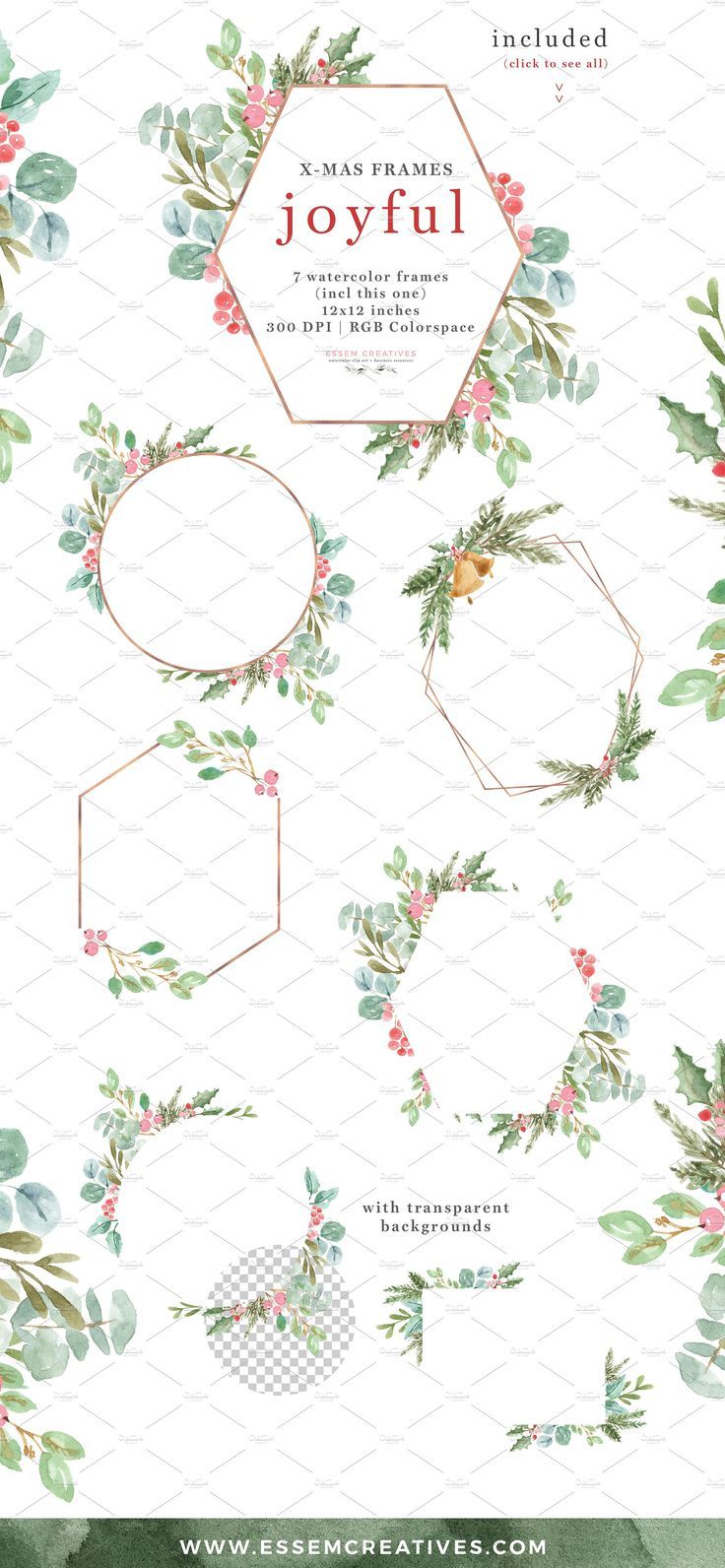 watercolor christmas card clipart christmas wreath graphics holiday card border