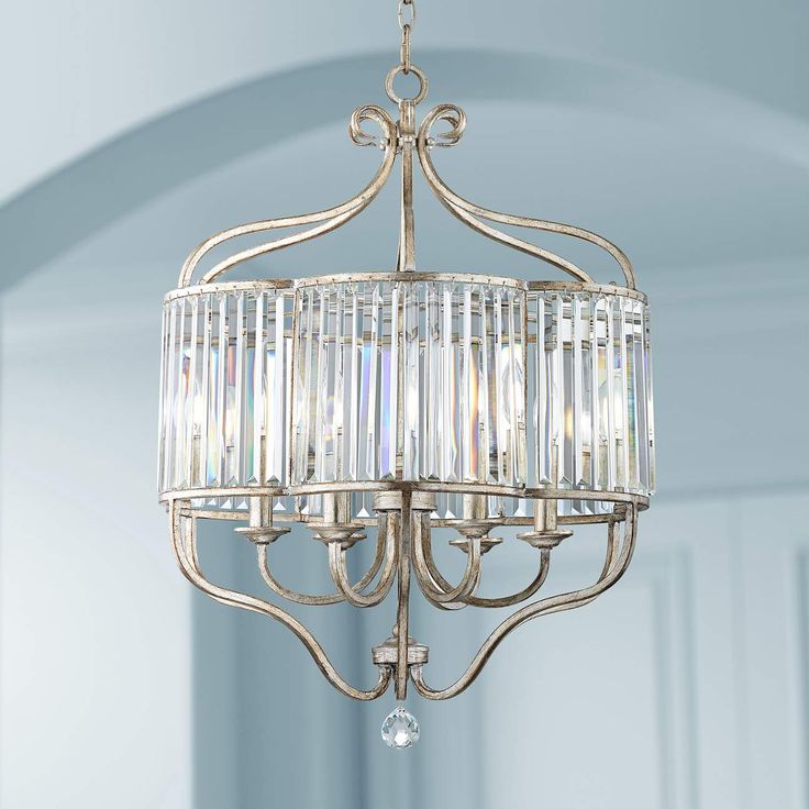 Stella 22 Wide Soft Silver 6 Light Crystal Chandelier V6208 Lamps Plus Pendant Lighting Crystal Pendant Lighting, Lamps Plus Chandeliers Transitional