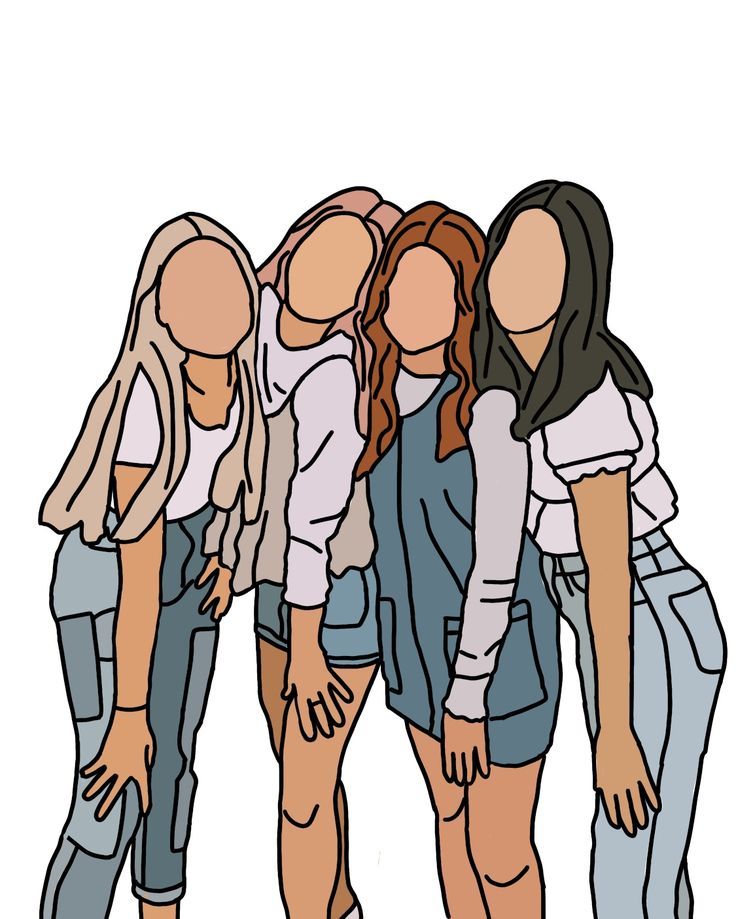 A Group Of Women Standing Next To Each Other With Their Hands In Their a-group-of-women-standing-next-to-each-other-with-their-hands-in-their