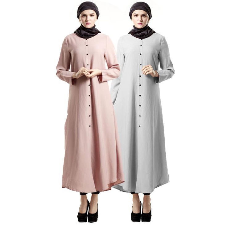 Muslim Islamic Women Long Shirt Dress Turkish Arab Modest Button Abaya Kaftan Muslim Islamic Women Long Shirt Dress Turkish Arab Modest Button Abaya Kaftan