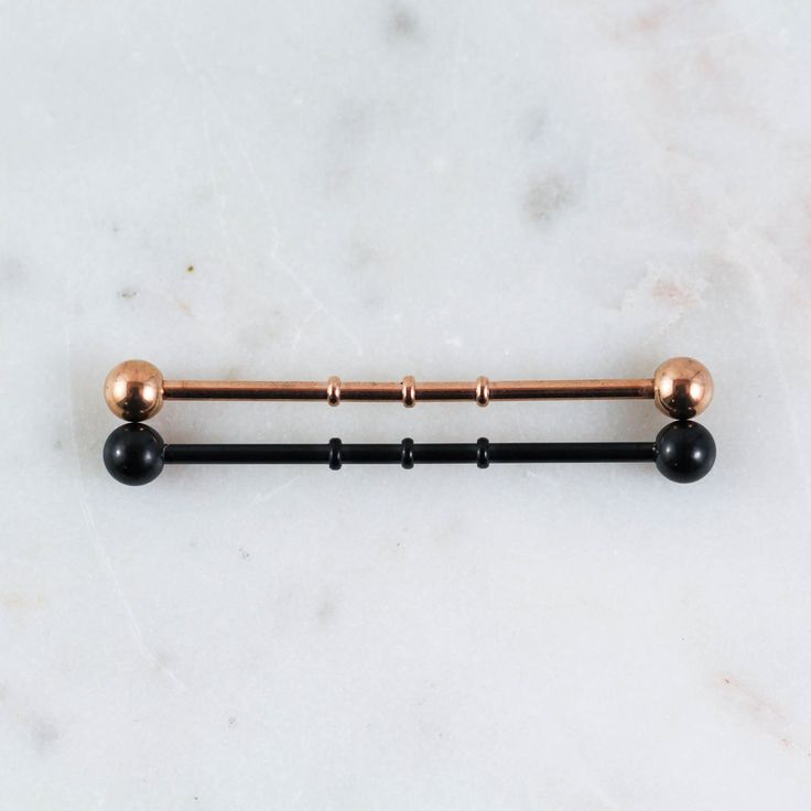 Notched Surgical Steel Industrial Barbell w/ Spikes Notched Surgical Steel Industrial Barbell w/ Spikes