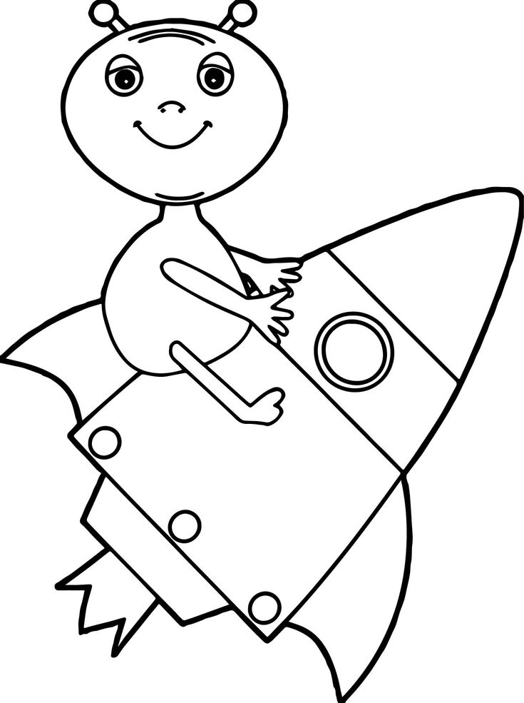 Download cool Alien Drawing Rocket Coloring Page | Dinosaur coloring pages, Alien drawings, Coloring pages